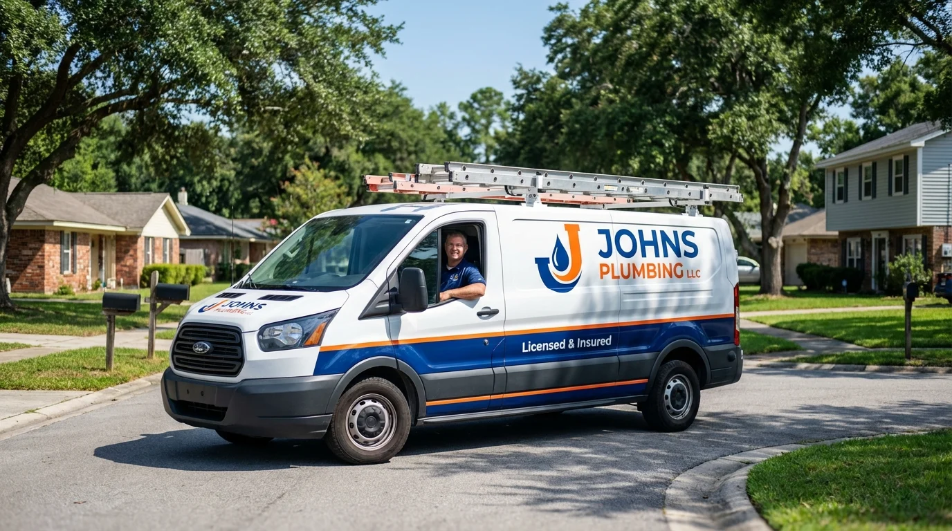 Johns Plumbing LLC service van in Stearns, KY
