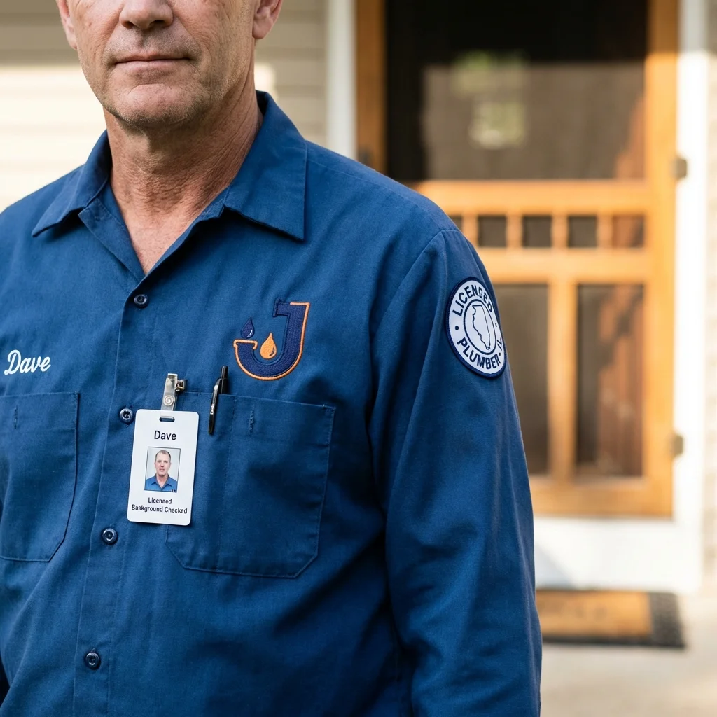 Licensed plumber showing ID badge in Stearns, KY